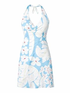 Helen Wang Floral Halter Dress Blue White
Backless Summer Coastal Size 6